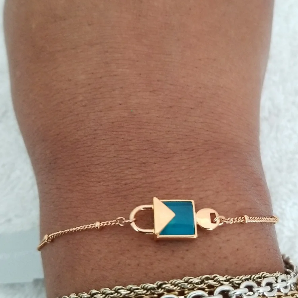 New Michael Kors Mercer Rose Gold Padlock Bracelet